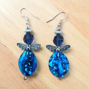 Pair of Art Glass Dangle Earrings